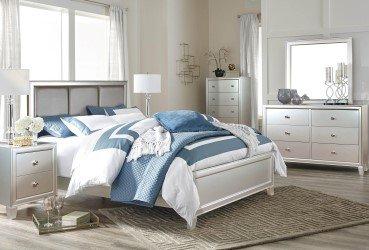 Rent to Own Riversedge Furniture 7Piece Nova King Bedroom Set w/ Hisense 43" Class 4K UHD Smart